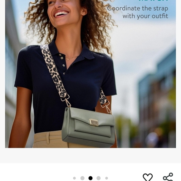 Adjustable Navy Blue Canvas Bag Strap with Gold Hardware - Picture 6 of 8